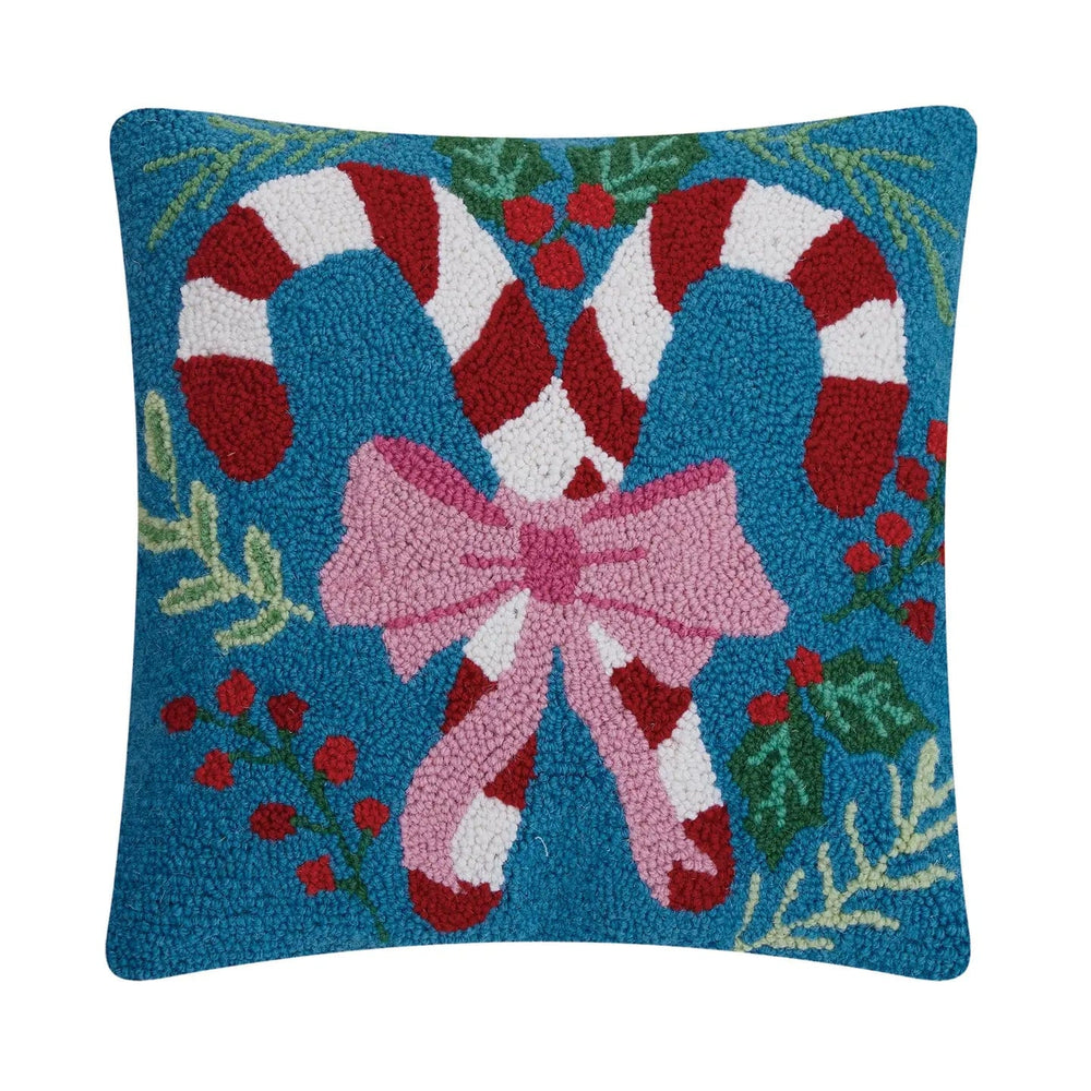 Candy Cane Blue Hook Pillow