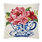 Peking Handicraft, Inc. Floral Teacup Pillow