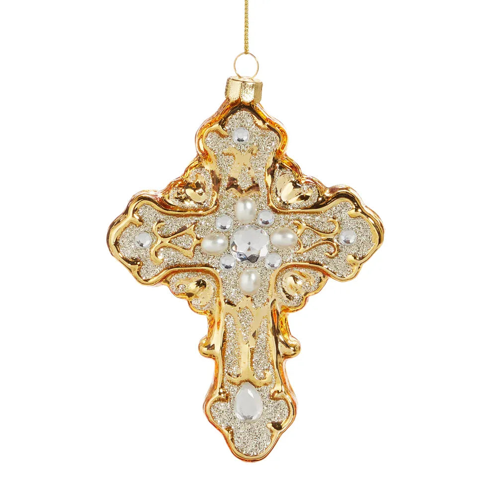 Gold 5.25" Cross Ornament