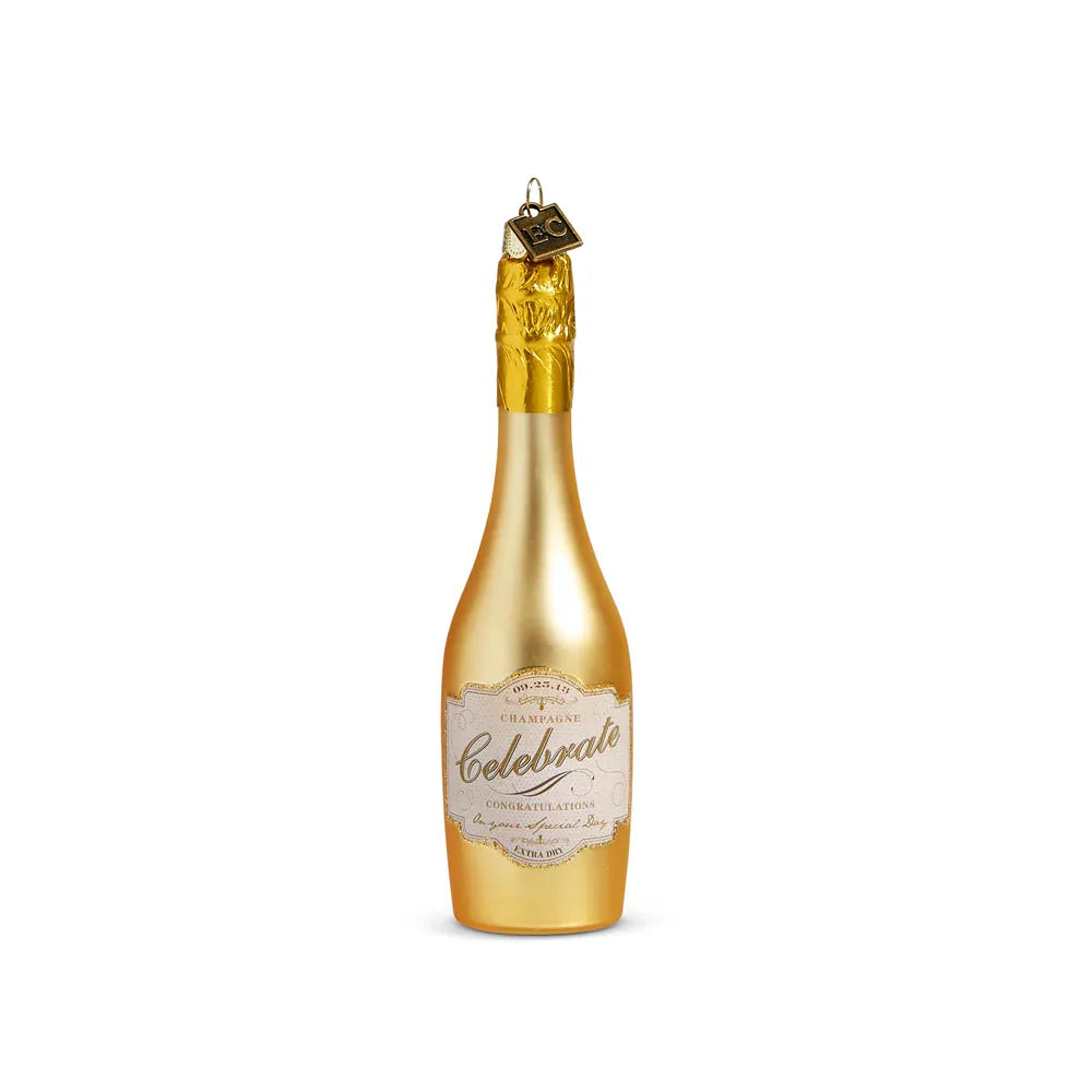 Gold 5.75" Champagne Ornament