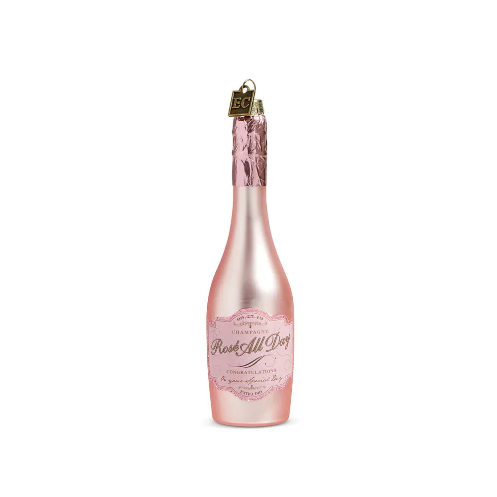 Pink 5.75" Champagne Ornament