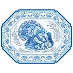 Blue Chinoiserie Turkey Die-Cut Placemats