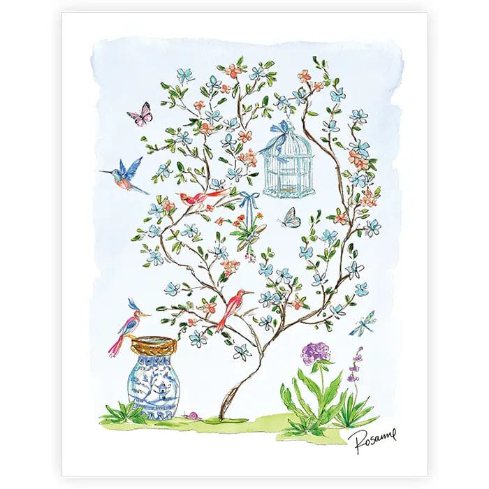 Rosanne Beck Blue Enchanted Garden 11x14 Art Print