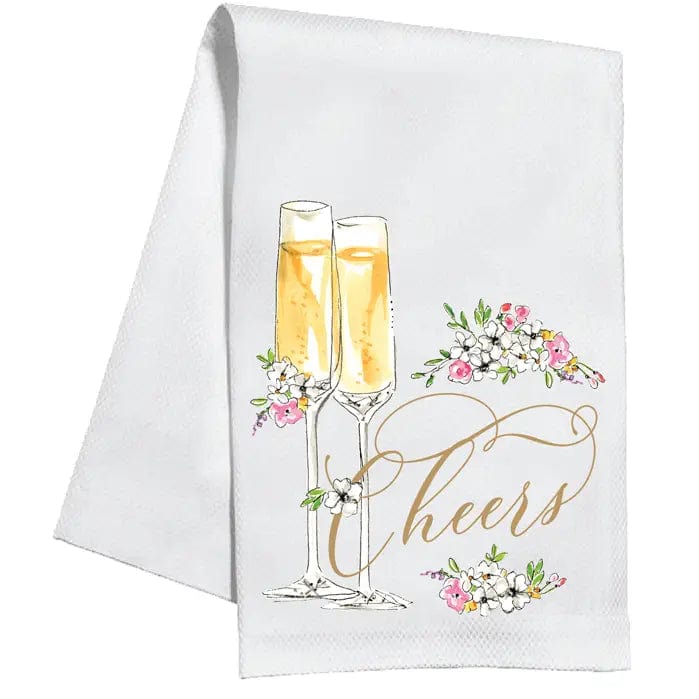 Rosanne Beck Cheers Champagne Flutes Kitchen Towel