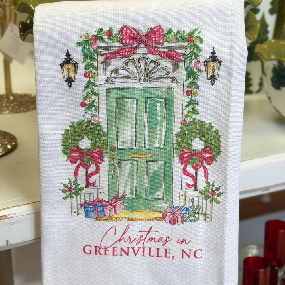 Christmas in Greenville, NC Kitchen Towel