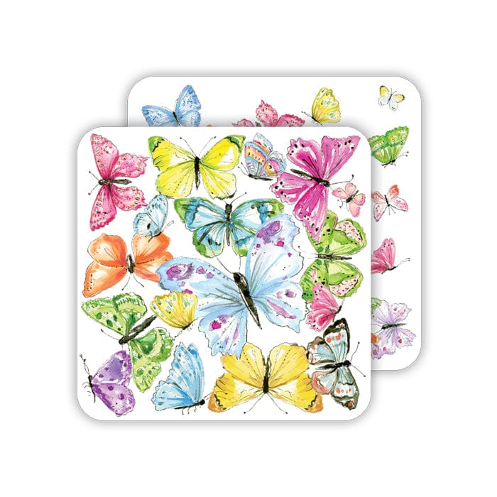 Rosanne Beck Colorful Butterflies Square Coasters