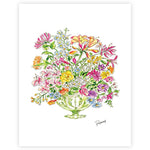 Rosanne Beck Green Floral Arrangement Art Print