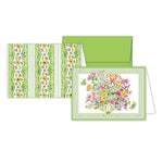 Green Floral Arrangement Notecard Set