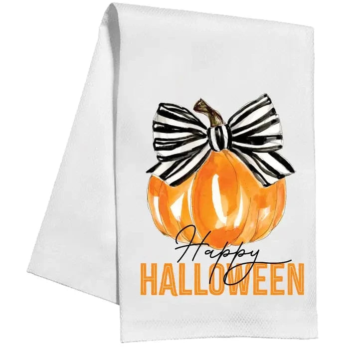 Halloween Pumpkin Bow Kitchen Towel