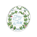 Joy to the World Blue Round Coasters