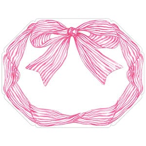 Light Pink Striped Bow Die-Cut Placemats