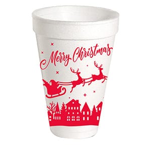 Merry Christmas Santa Styrofoam Cups
