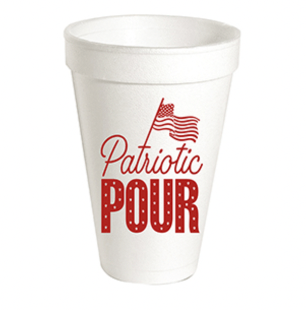 Patriotic Pour Styrofoam Cups