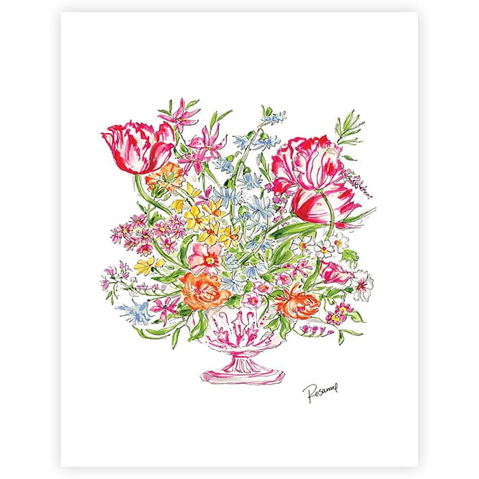 Rosanne Beck Pink Floral Arrangement Art Print