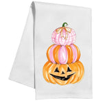 Pink & Orange Pumpkin Stack Kitchen Towel