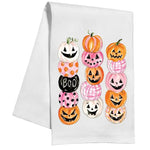 Rosanne Beck Pink & Orange Pumpkins Kitchen Towel