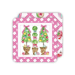 Topiaries, Bows & Ornaments Square Coasters