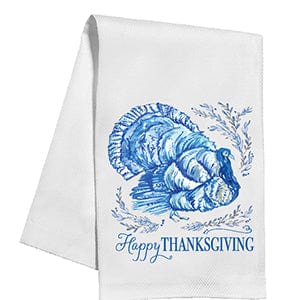 RosanneBECK Collections Blue Turkey Thanksgiving Kitchen Towel