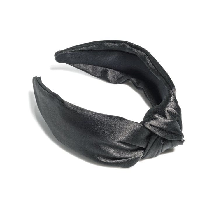 Black Satin Knotted Headband