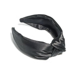 Black Satin Knotted Headband