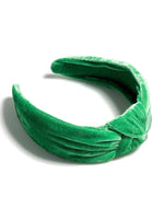Green Knotted Velvet Headband