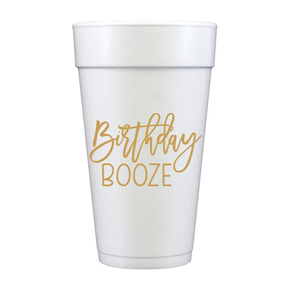 Birthday Booze Foam Cups-Set of 10