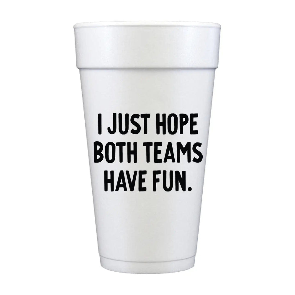 Both Teams Have Fun Foam Cups-Set of 10