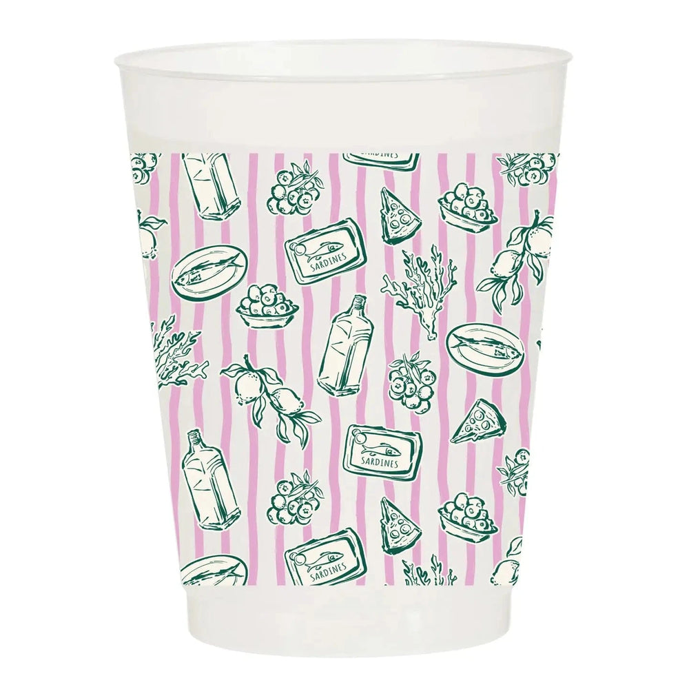 Italian Summer Grapes Frosted Cups-Set of 6