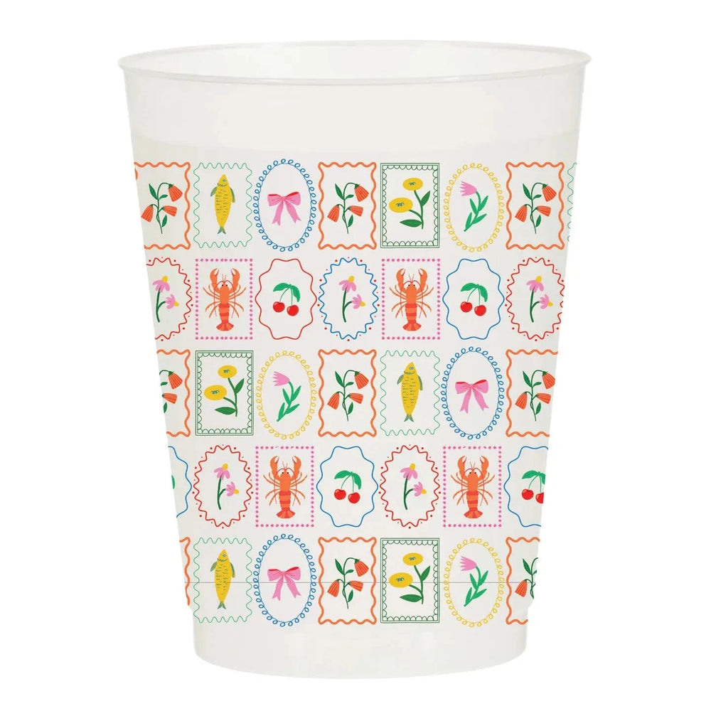 Sip Hip Hooray Italian Summer Lobster Frosted Cups-Set of 10