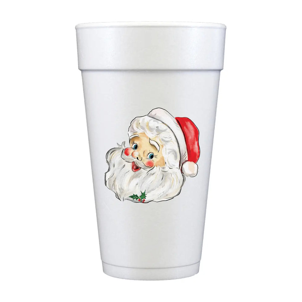 Jolly Santa Foam Cups-Set of 10