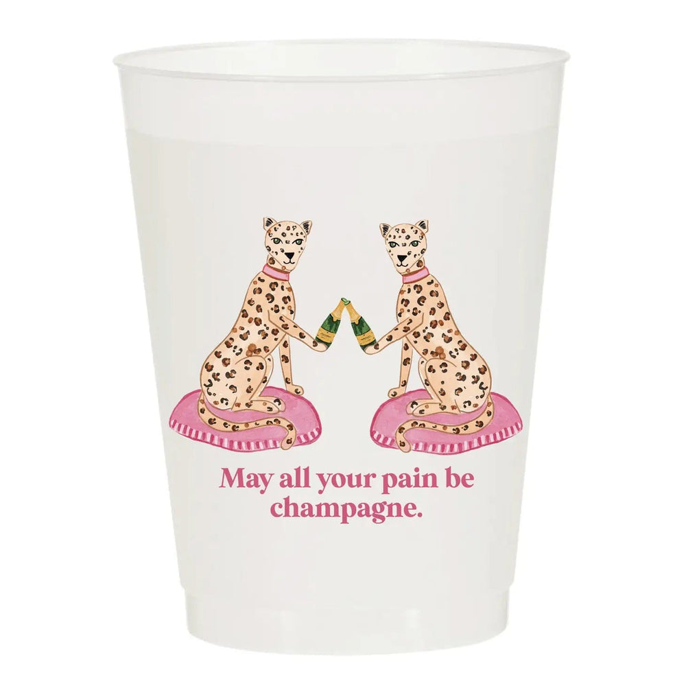 Sip Hip Hooray May Your Pain Be Champagne Frosted Cups-Set of 6