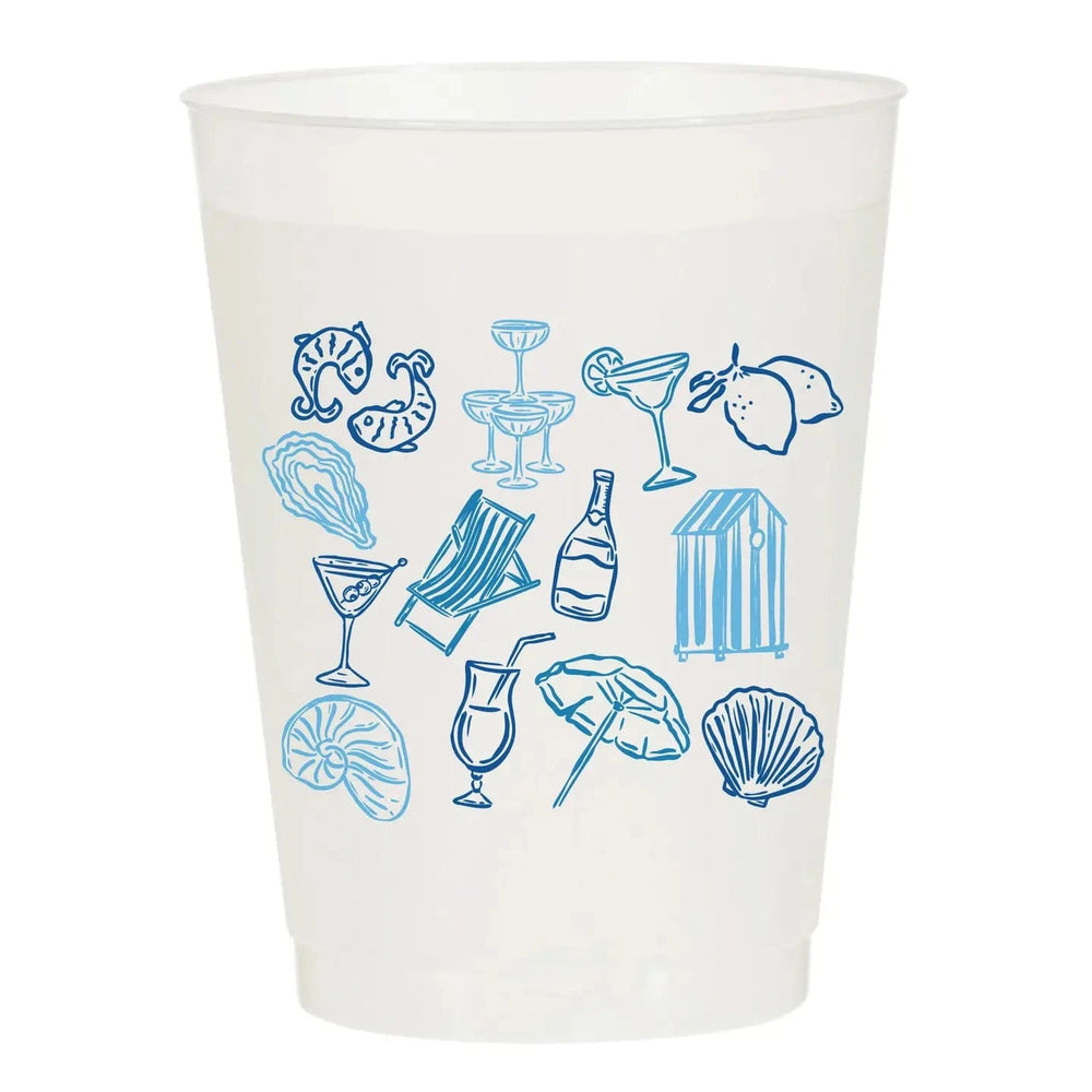 Mediterranean Summer Frosted Cups-Set of 6