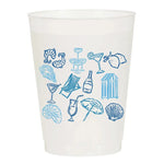 Mediterranean Summer Frosted Cups-Set of 6