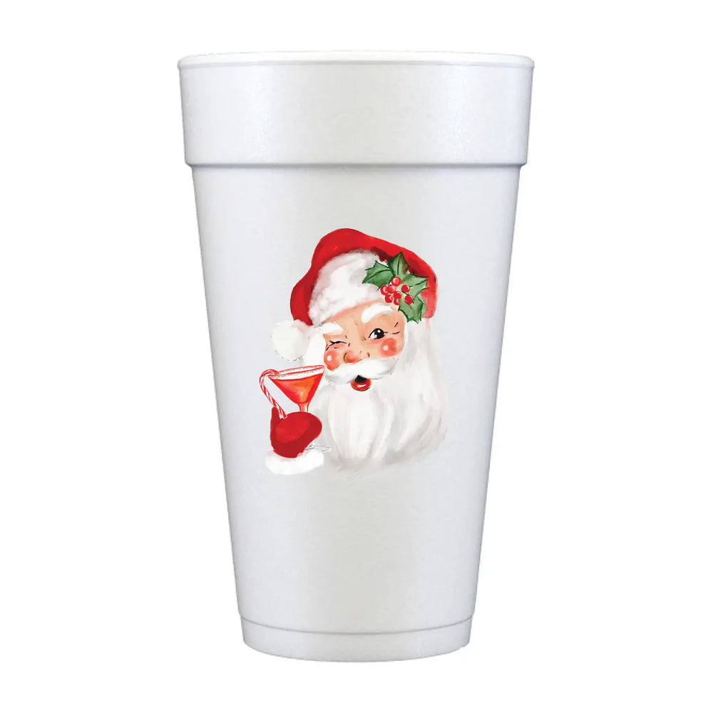 Merry Santa Martini Foam Cups-Set of 10