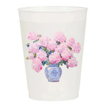 Potted Hydrangea Frosted Cups-Set of 6