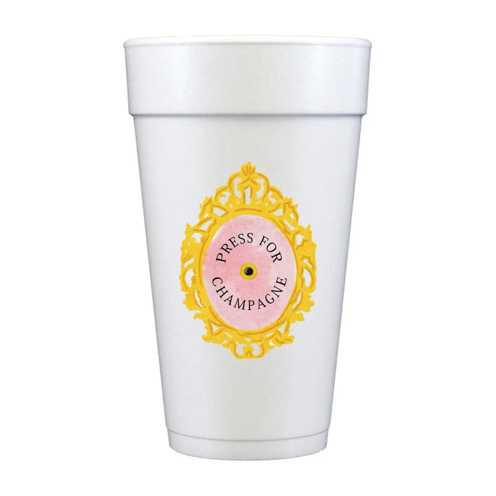 Sip Hip Hooray Press for Champagne Foam Cups-Set of 10