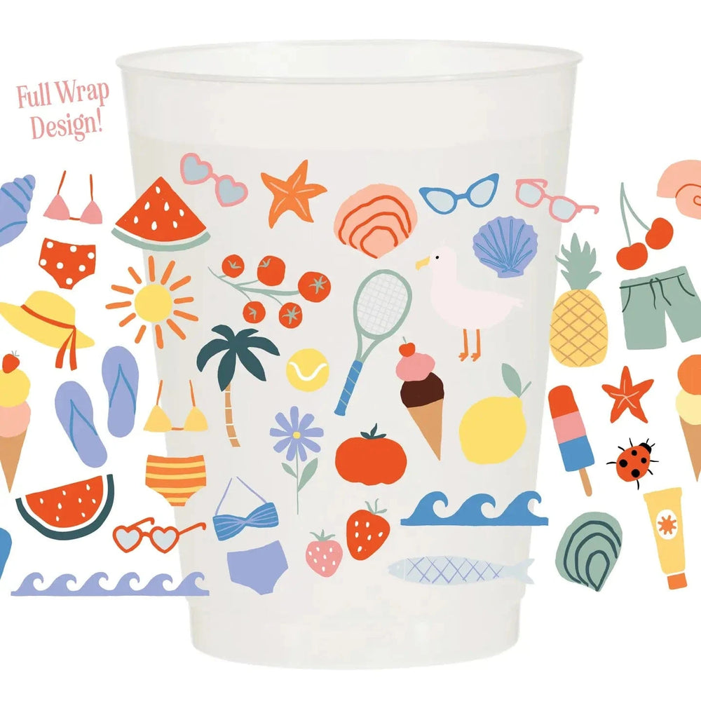 Summer Icons Frosted Cups-Set of 6