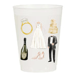 Wedding Collage Frosted Cups-Set of 6