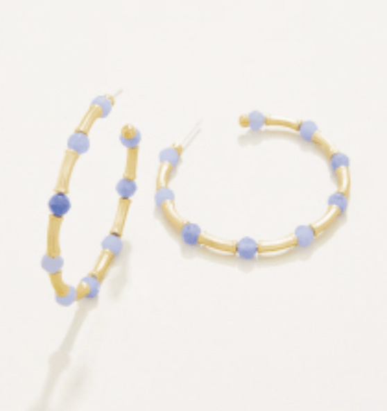 Calm Waters Blue Aventurine Hoop Earrings