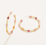 Spartina Calm Waters Ruby Sun Stone Hoop Earrings