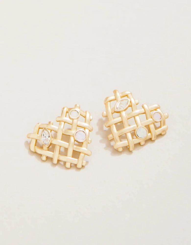Crystal Woven Heart Earrings