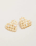 Crystal Woven Heart Earrings