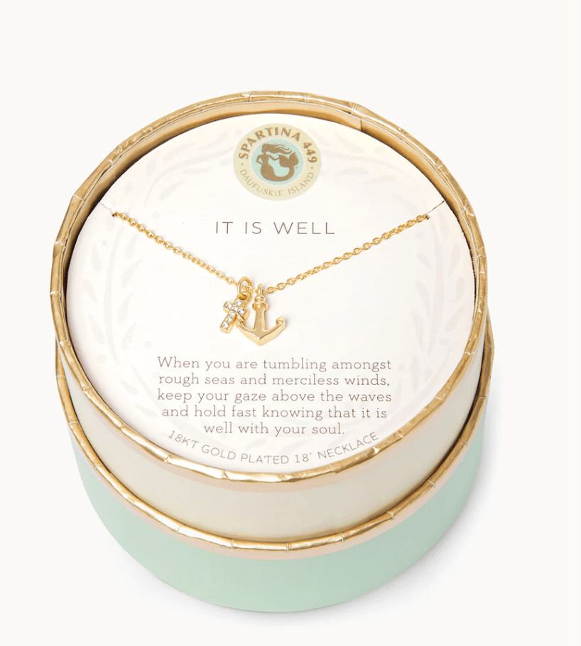 Spartina It Is Well Cross Anchor Sea La Vie Necklace