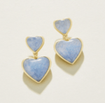 Spartina Light Blue Full Heart Earrings