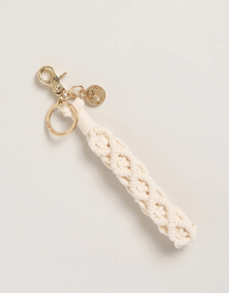 Natural Macrame Wristlet Keychain