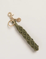 Olive Macrame Wristlet Keychain