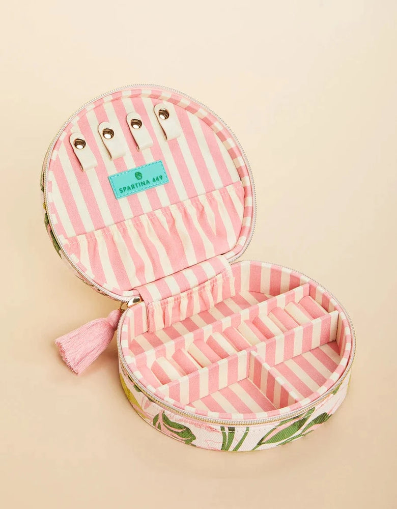 Spartina Palm Paradise Large Round Jewelry Travel Case