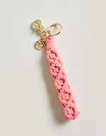 Spartina Pink Macrame Wristlet Keychain