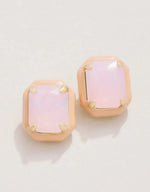 Rose Opal Clara Window Stud Earrings