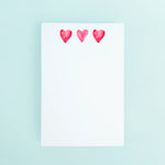 3 Pink Hearts Notepad